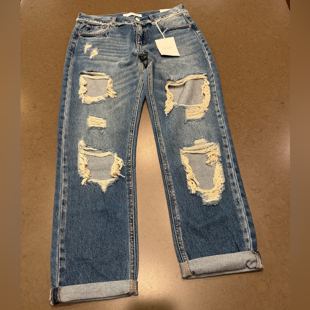 NWT Kancan Noel Mid Rise Boyfriend Jeans Sz: 5/26 - Picture 8 of 16